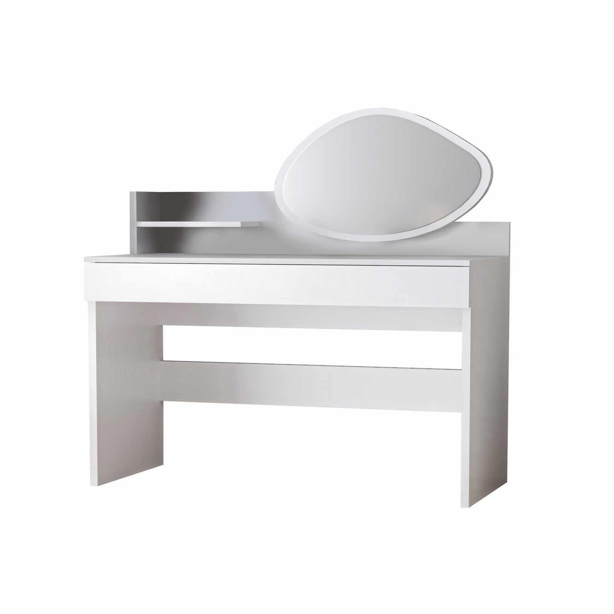 Habitat et Jardin Coiffeuse avec miroir en bois  harmony mini amorphous  - 90 x 40 x 133 cm - blanc