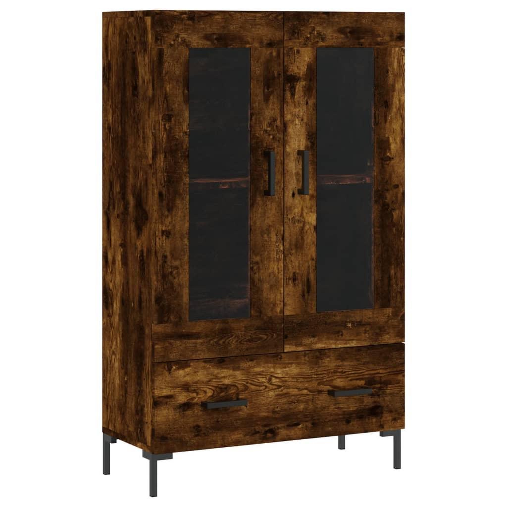 Voir la diapositive 2 : VIDAXL Buffet haut chene fume 69,5x31x115 cm bois d'ingenierie