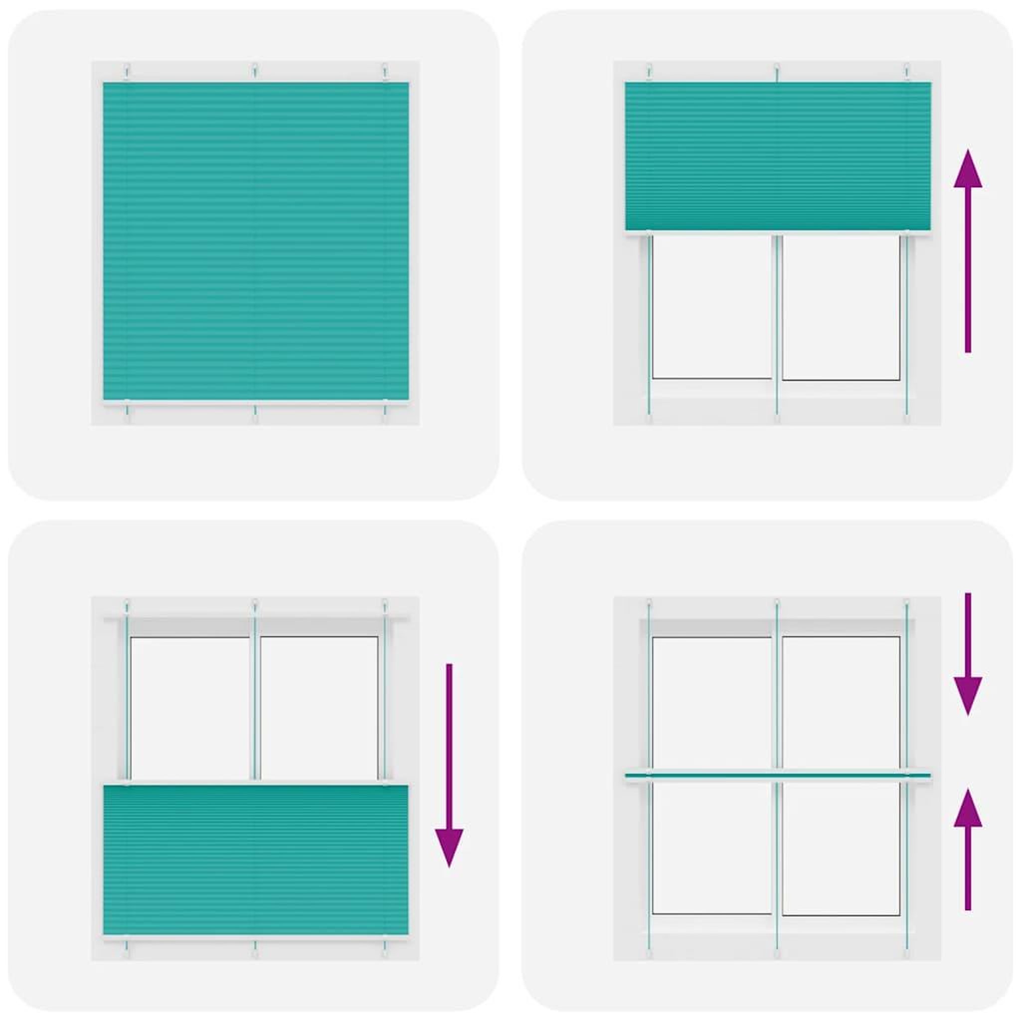 Voir la diapositive 5 : VIDAXL Store plisse vert petrole 115x100cm largeur du tissu 114,4cm