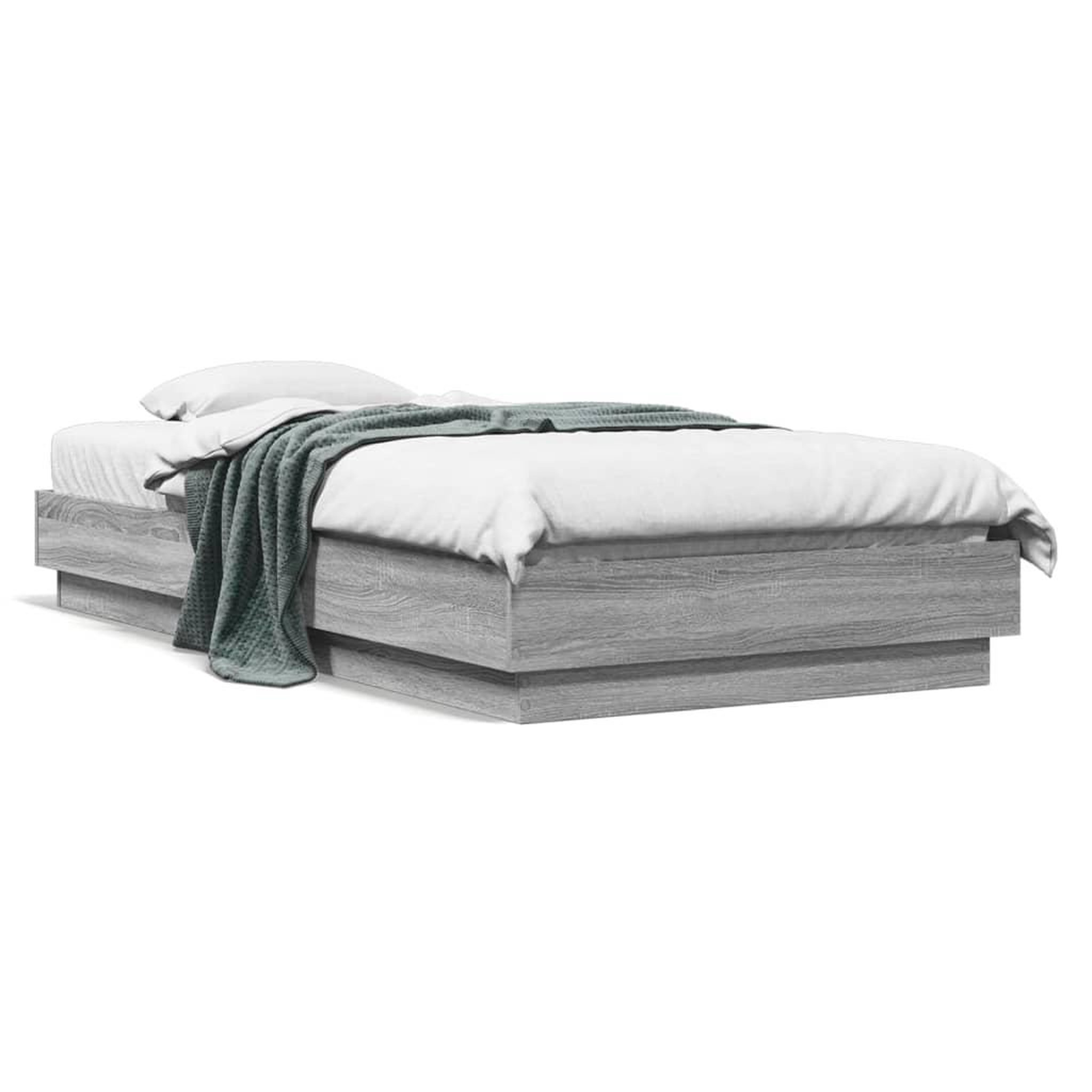 VIDAXL Cadre de lit sans matelas avec lumieres LED 75x190 cm
