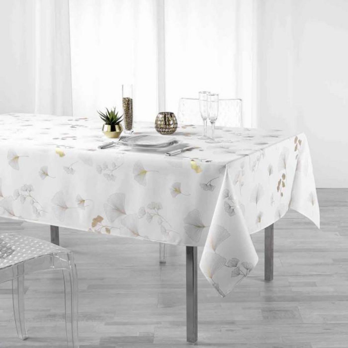 Paris Prix Nappe Imprimée  Bloomy  150x240cm Blanc