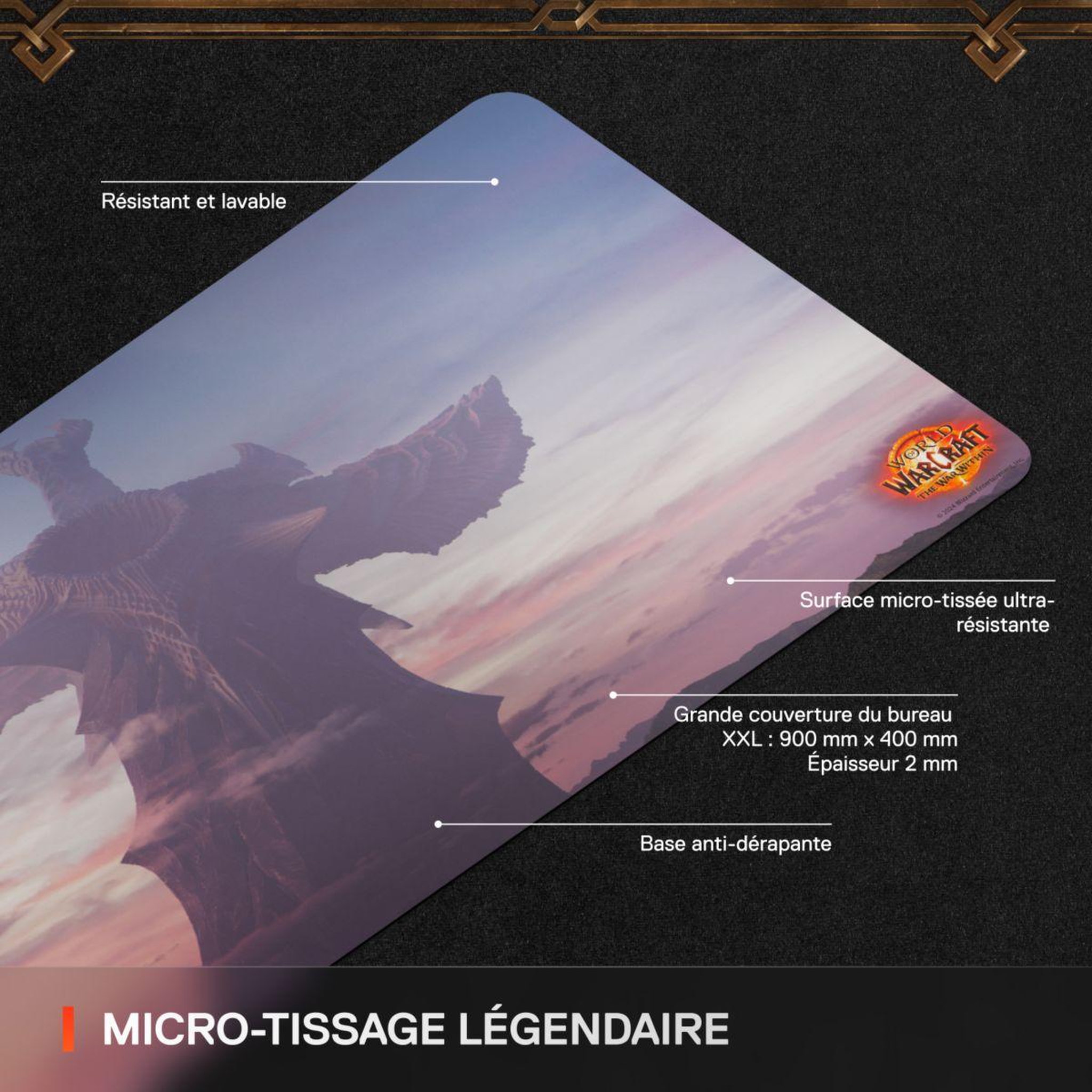 Voir la diapositive 2 : STEEL SERIES Tapis de souris qck xxl wow edition