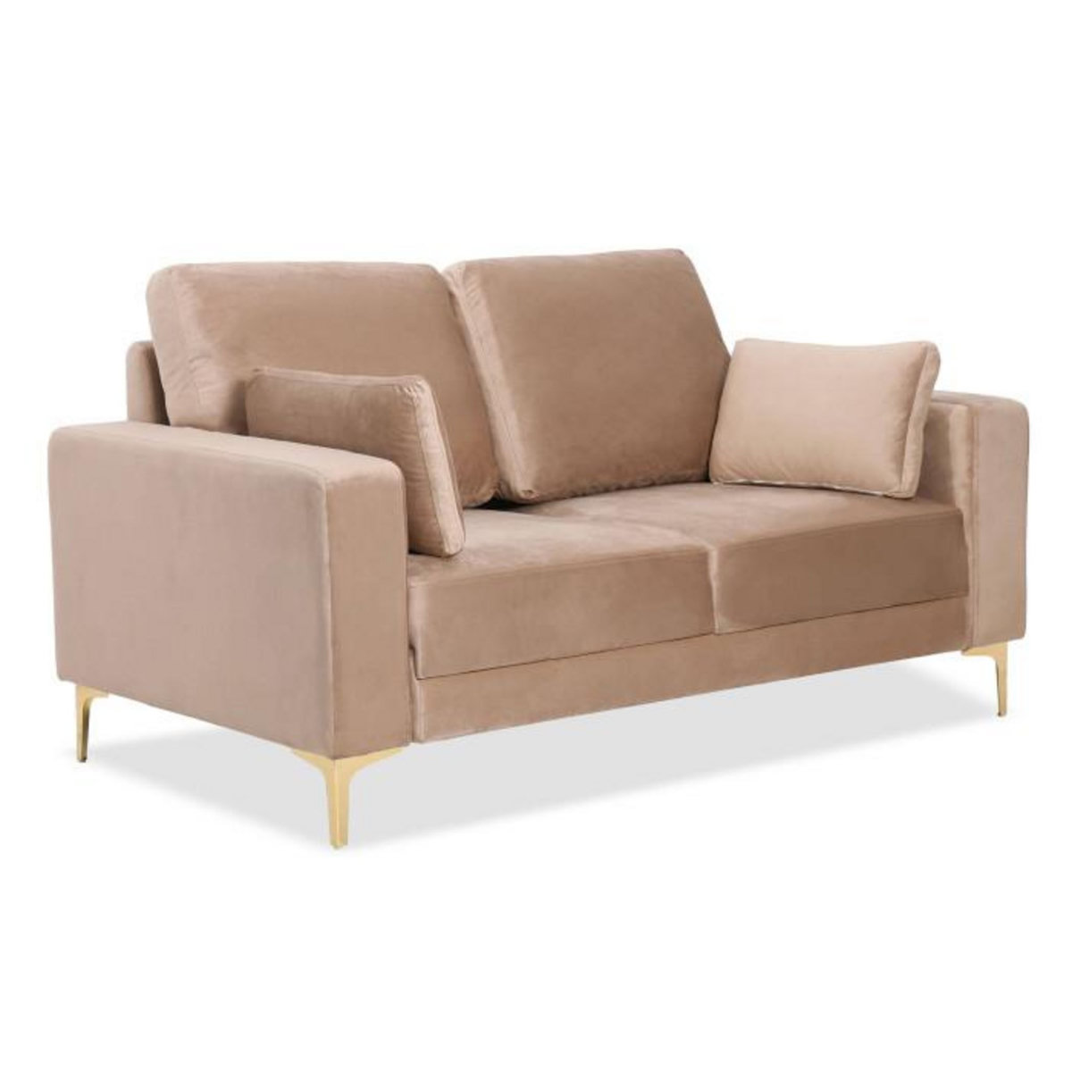 Paris Prix Canapé 2 Places en Velours  Ignacio  158cm Taupe