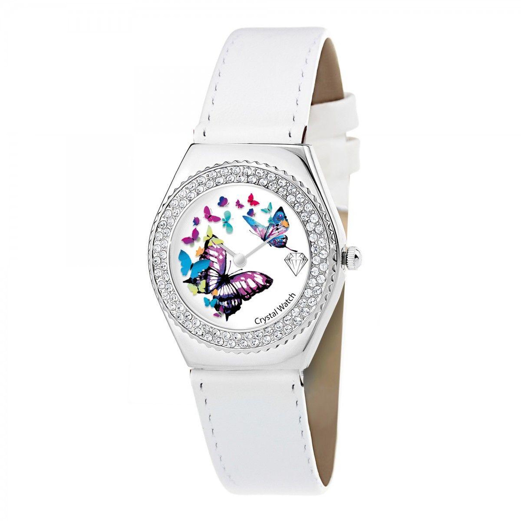 Voir la diapositive 3 : SC CRYSTAL Montre Alysson papillon à mouvement tournant SC Crystal ornée de Cristaux scintillants