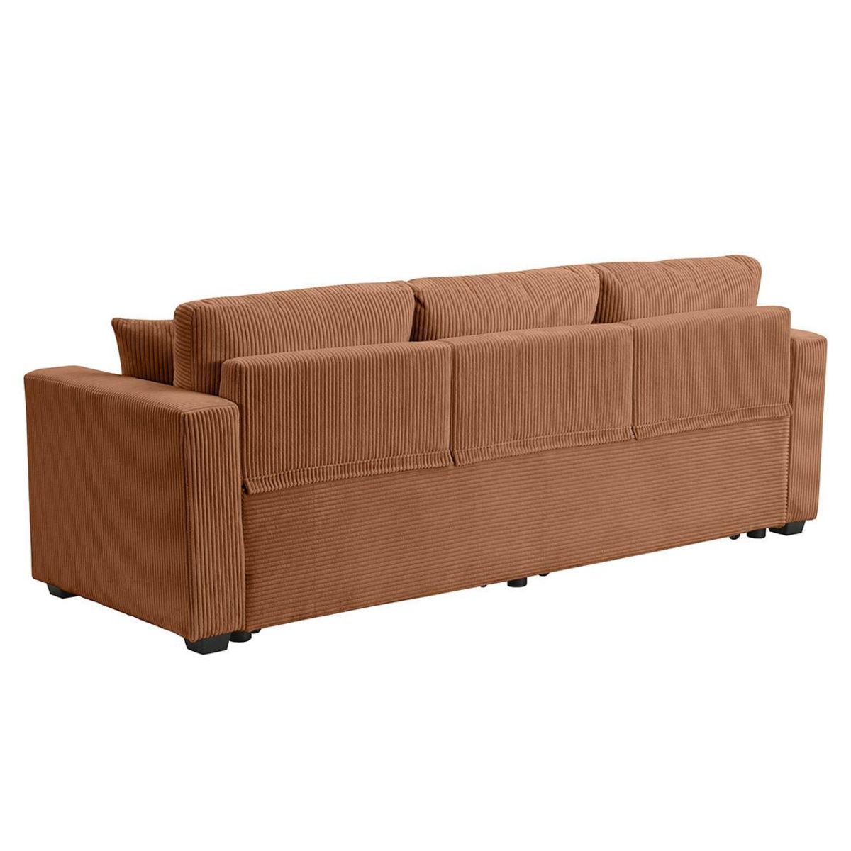 BEST MOBILIER Cyrus - canapé droit 3 places convertible en velours côtelé