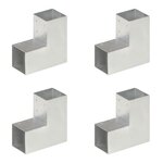 VIDAXL Connecteurs de poteau 4 pcs Forme en L Metal galvanise 91x91 mm