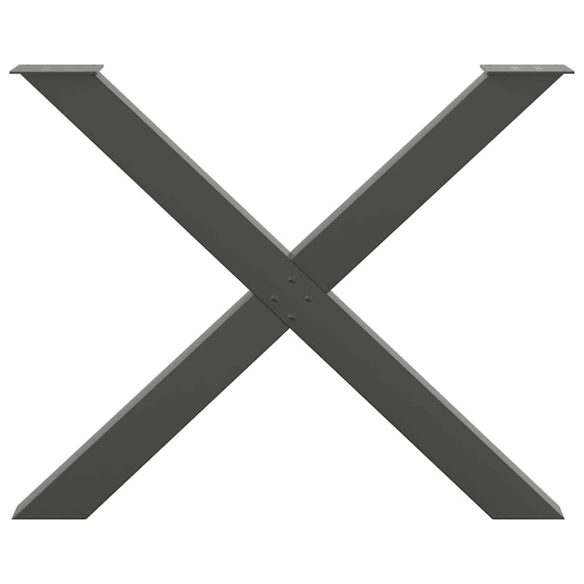 Voir la diapositive 5 : VIDAXL Pieds de table a manger forme de X 3 pcs 90x(72-73) cm acier