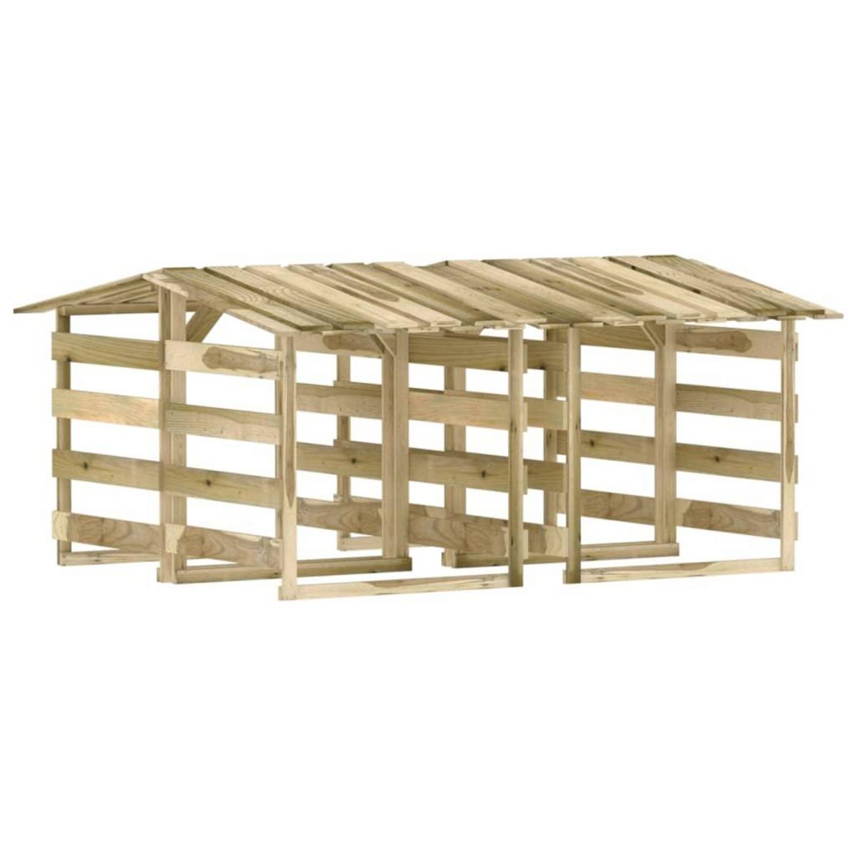 VIDAXL Pergolas avec toits 4 pcs 100x90x100 cm Bois de pin impregne
