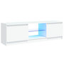 Voir la diapositive 2 : VIDAXL Meuble TV avec lumieres LED Blanc 120x30x35,5 cm