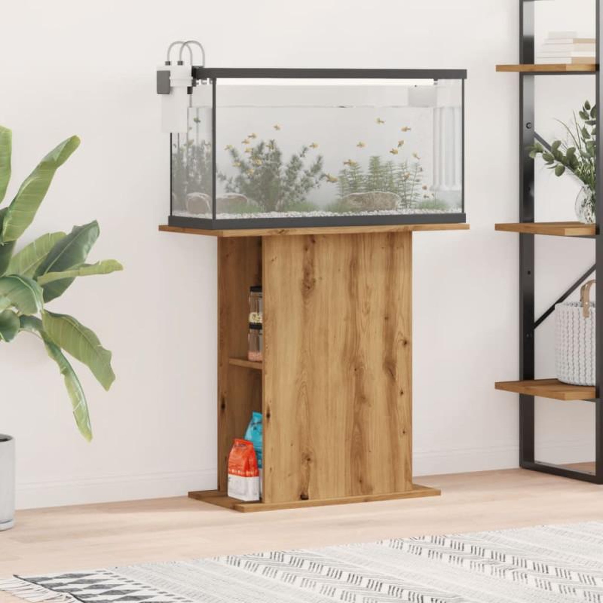VIDAXL Support d aquarium chêne artisanal 36x75x72,5cm bois ingénierie