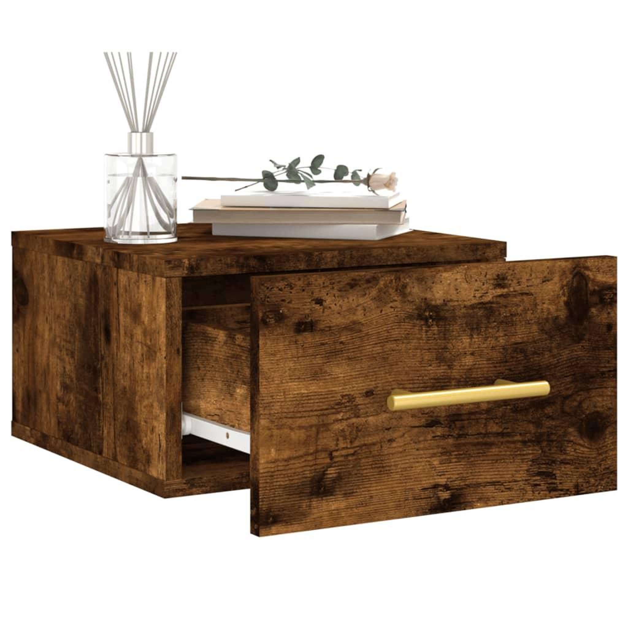 Voir la diapositive 4 : VIDAXL Tables de chevet murales 2 pcs chene fume 35x35x20 cm