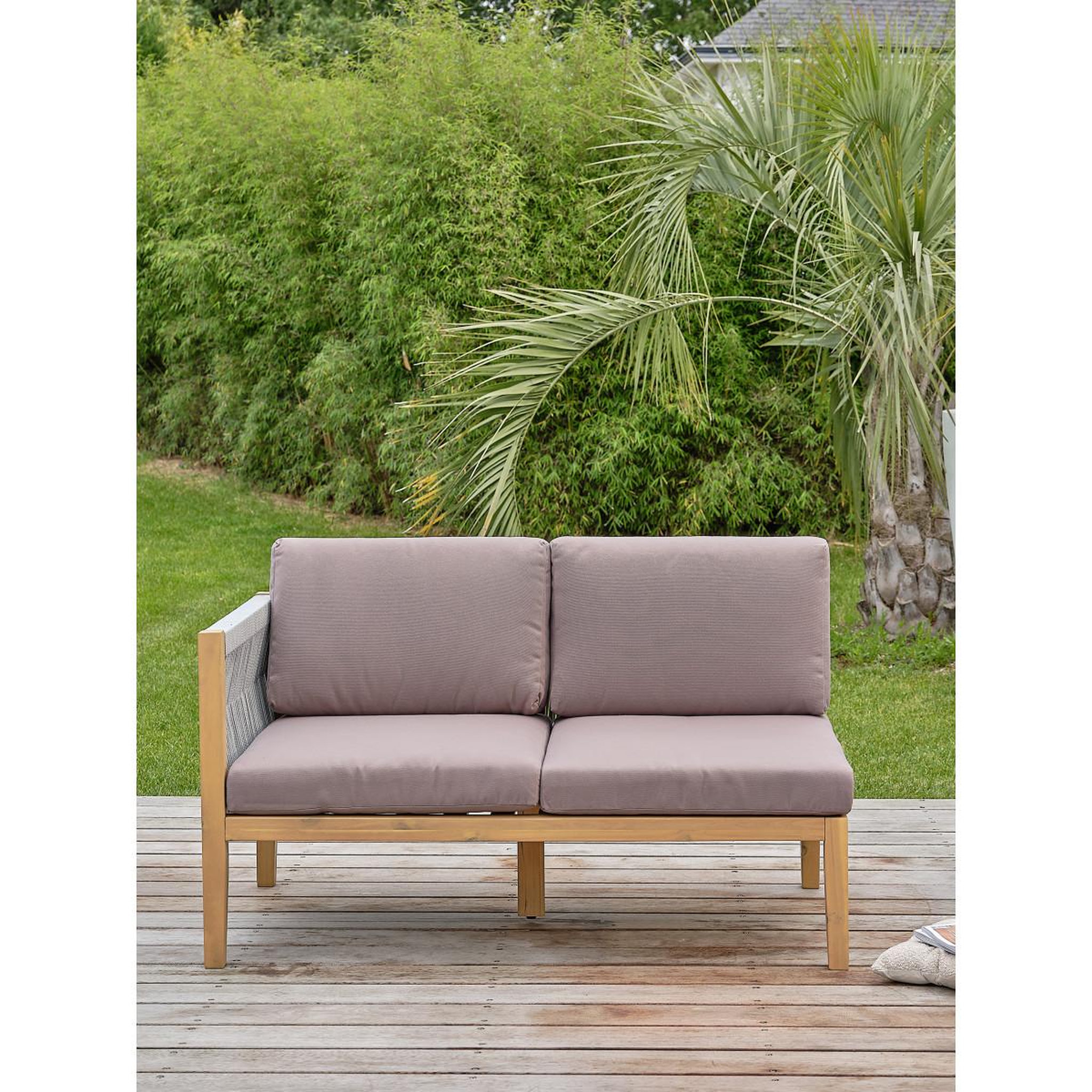 Voir la diapositive 3 : Paris Prix Salon de jardin 5 places en bois  jorda  123cm naturel