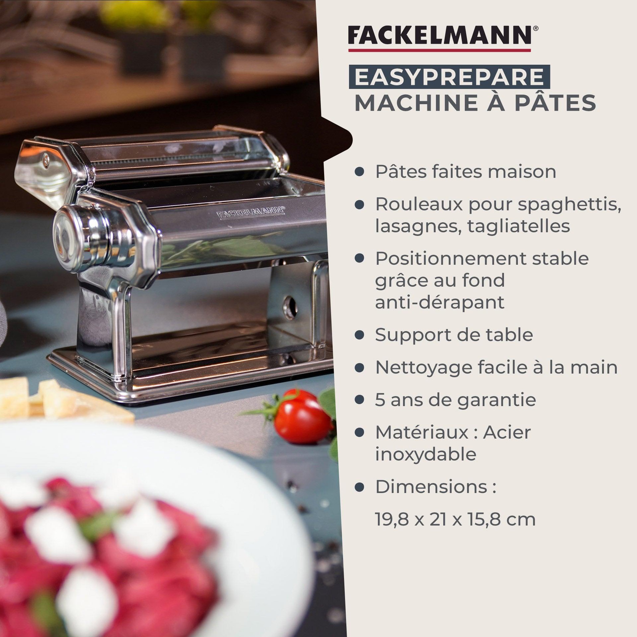 Voir la diapositive 3 : Fackelmann Machine à pâtes manuelle fackelmann easy prepare