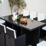 Voir la diapositive 6 : CONCEPT USINE Table et chaises 12 places encastrables résine noir-blanc MONACO