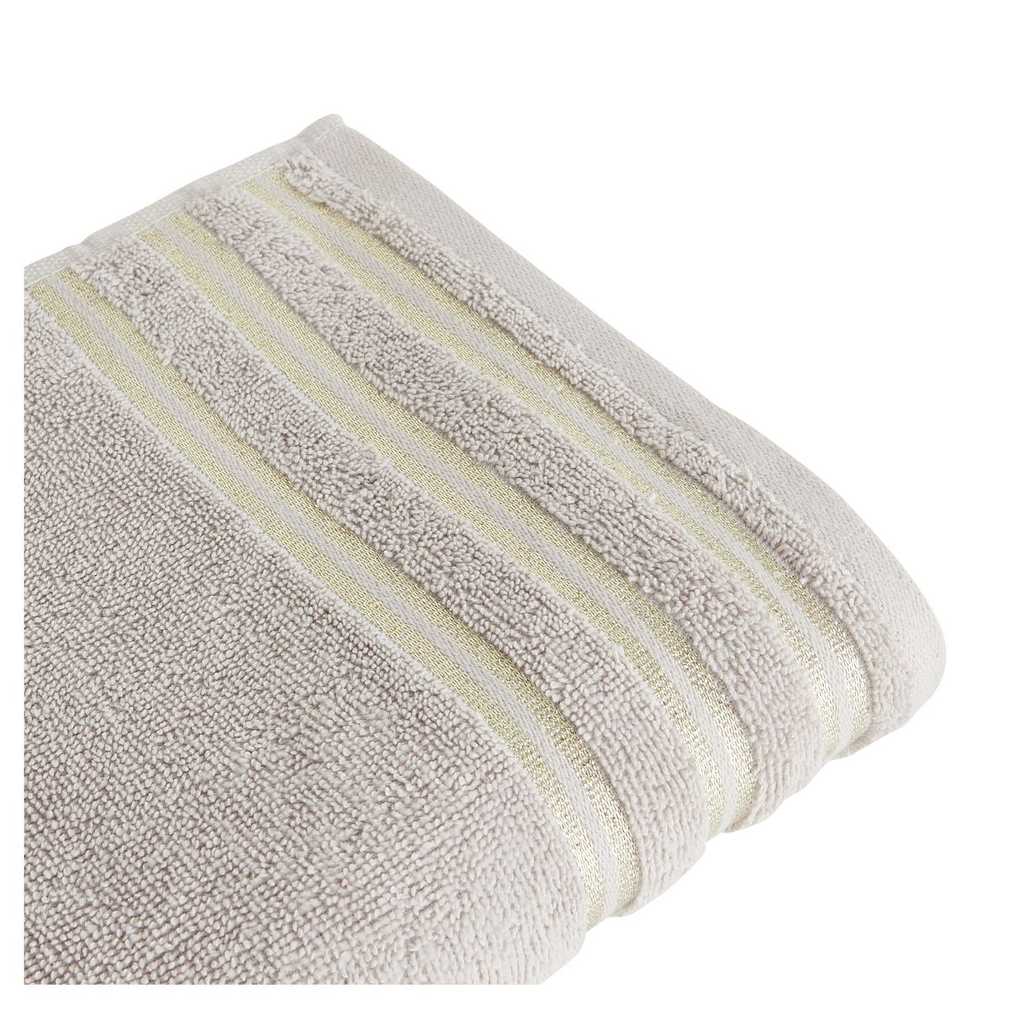 Voir la diapositive 3 : ACTUEL Maxi drap de bain uni en coton liteau lurex 500 g/m²