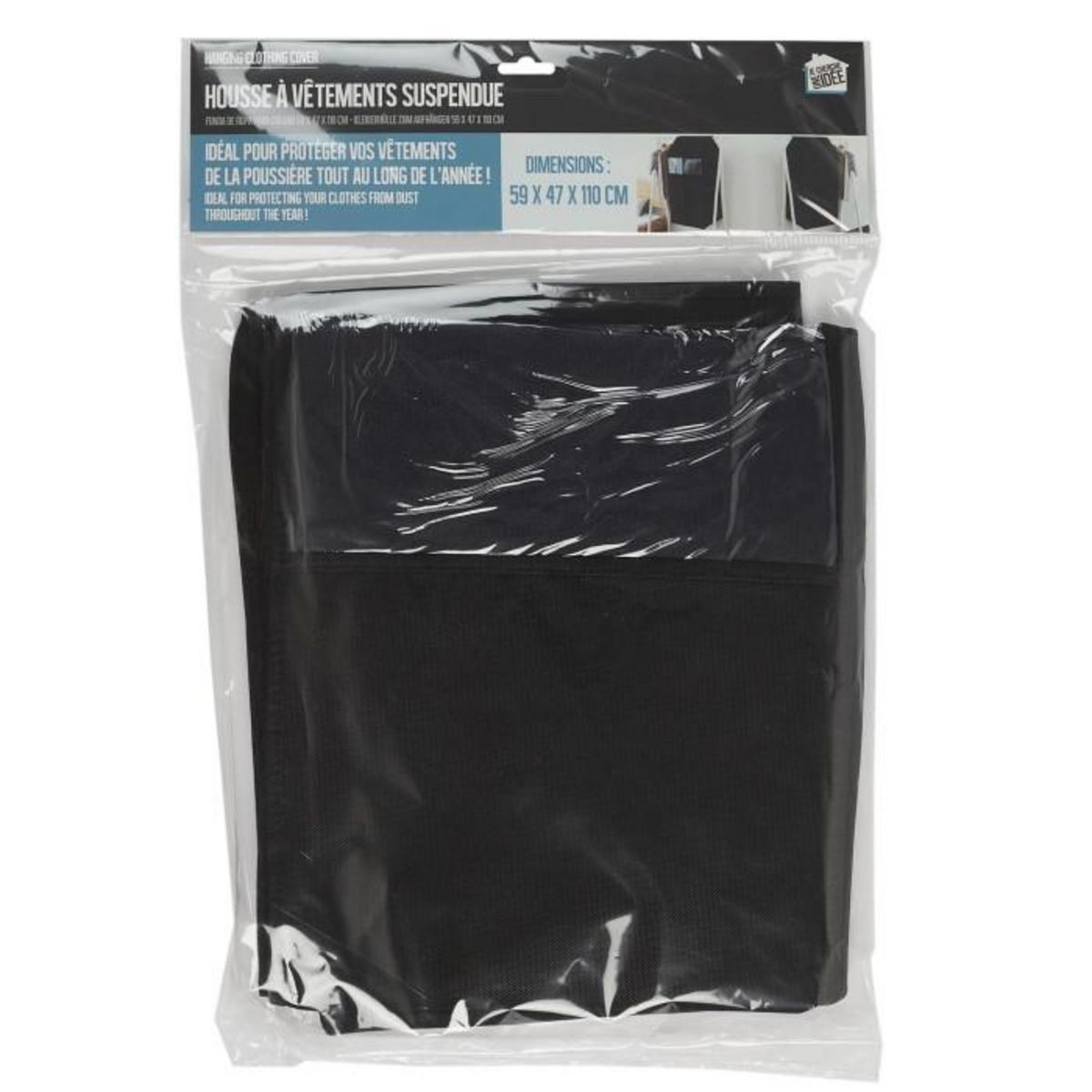 Paris Prix Housse à Vêtements  Suspendue  110cm Noir