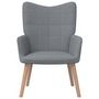 Voir la diapositive 4 : VIDAXL Chaise de relaxation avec tabouret Gris clair Tissu
