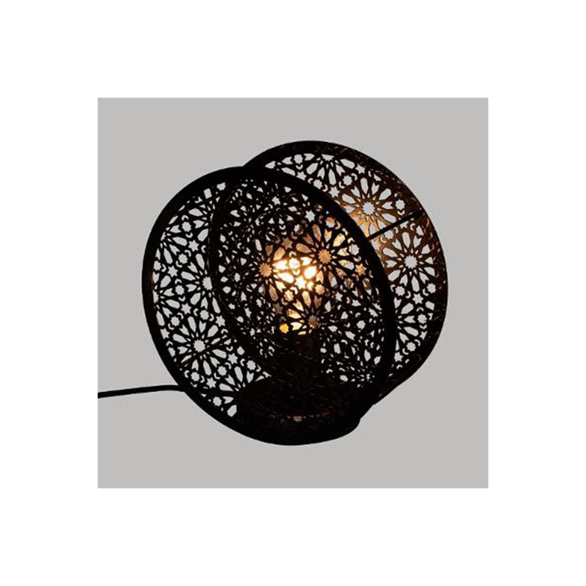 Voir la diapositive 3 : ATMOSPHERA Lampe à poser ronde  lonzo  22cm noir