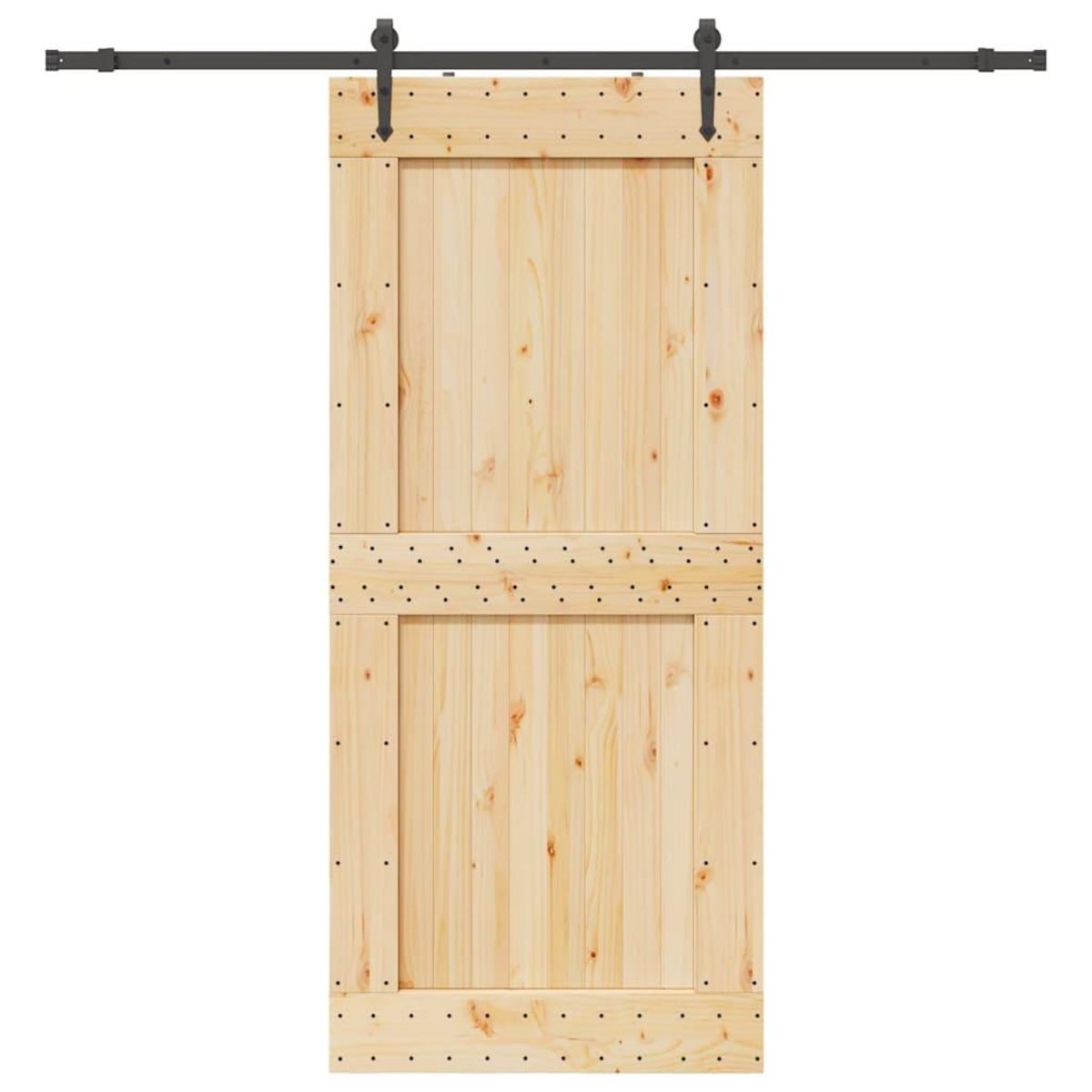 VIDAXL Porte coulissante et kit de quincaillerie 100x210 cm pin massif