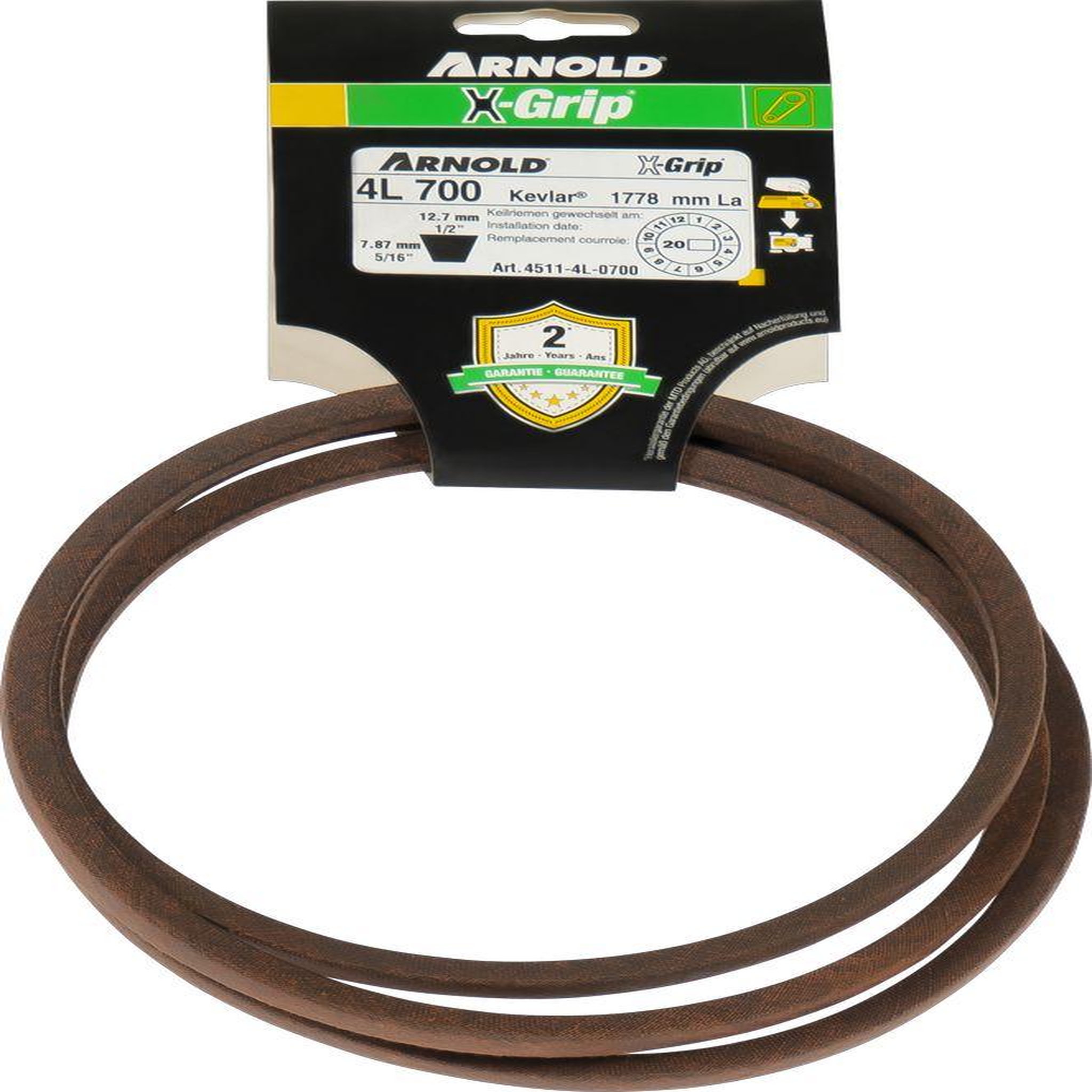 ARNOLD Courroie trapézoïdale x-grip v de type 4l700