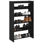 VIDAXL Etagere a chaussures noir 60x25x100 cm bois d'ingenierie