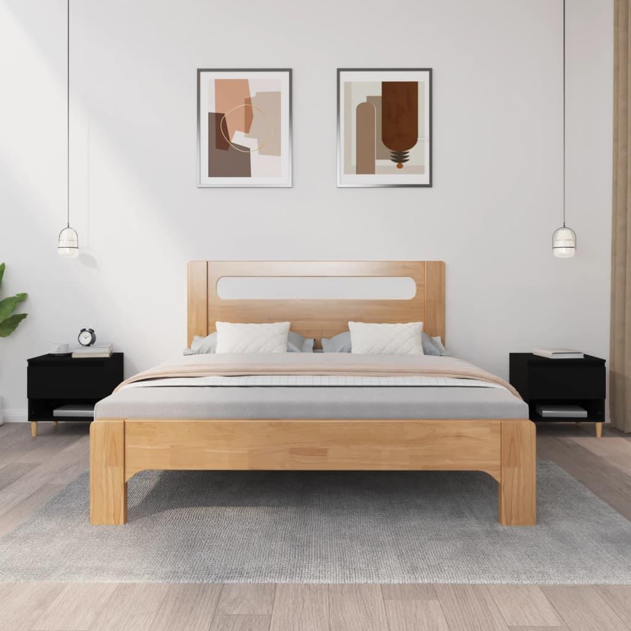 Voir la diapositive 1 : VIDAXL Tables de chevet 2 pcs Noir 50x46x50 cm Bois d'ingenierie