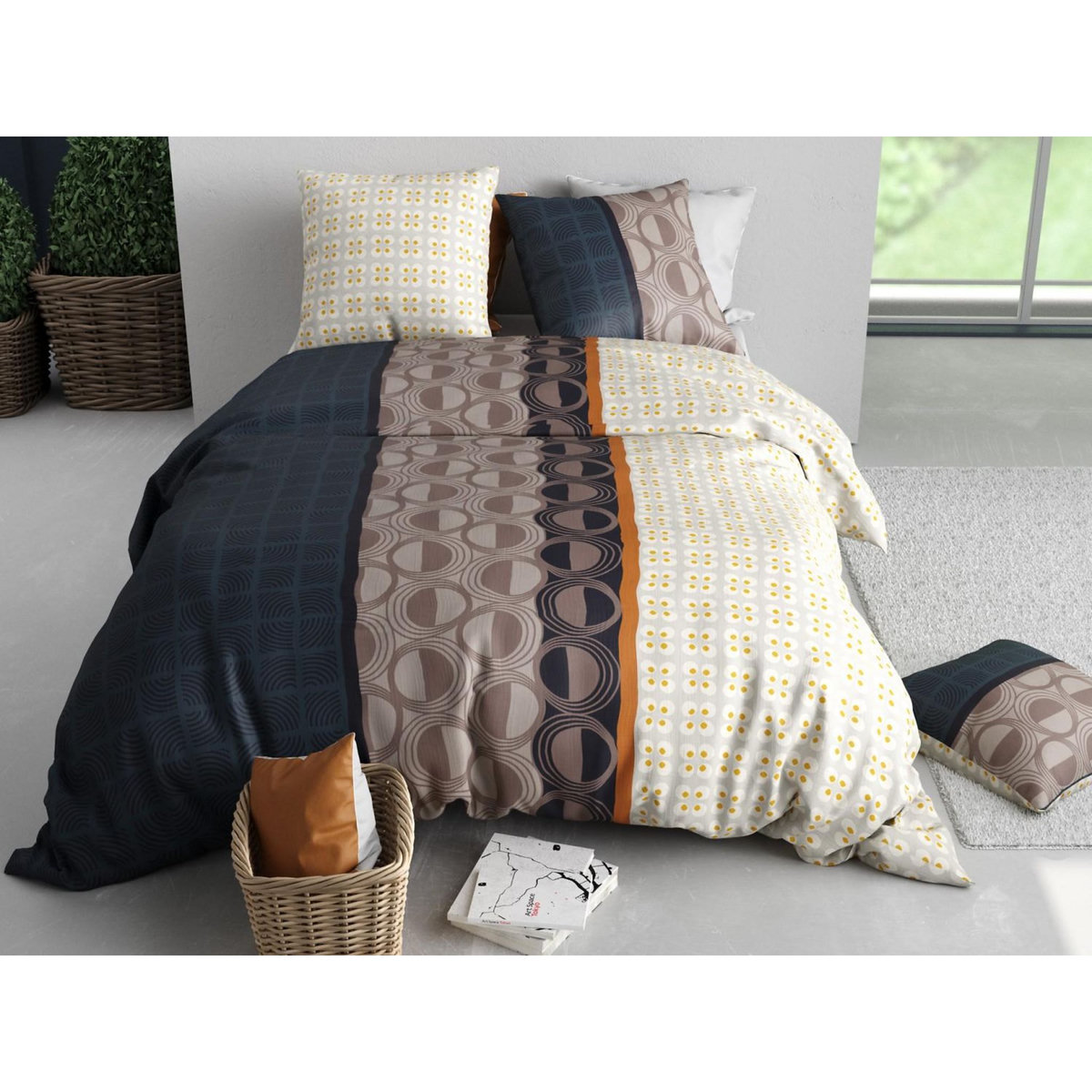 ATELIER DU COTON Parure housse de couette 100% coton 57fils curtis