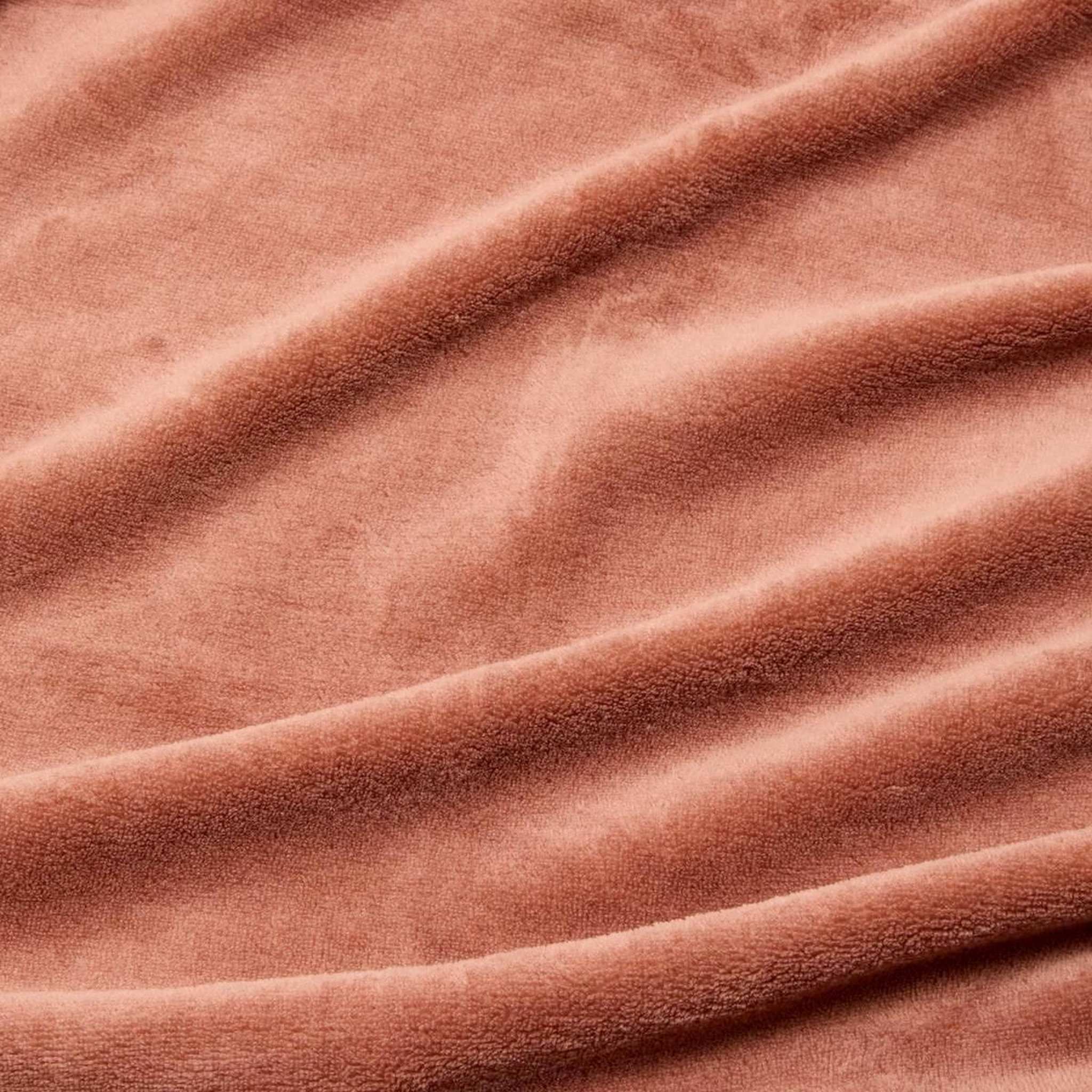 Voir la diapositive 3 : ATMOSPHERA Plaid uni microfibre  kiesa  130x180cm terre de rose
