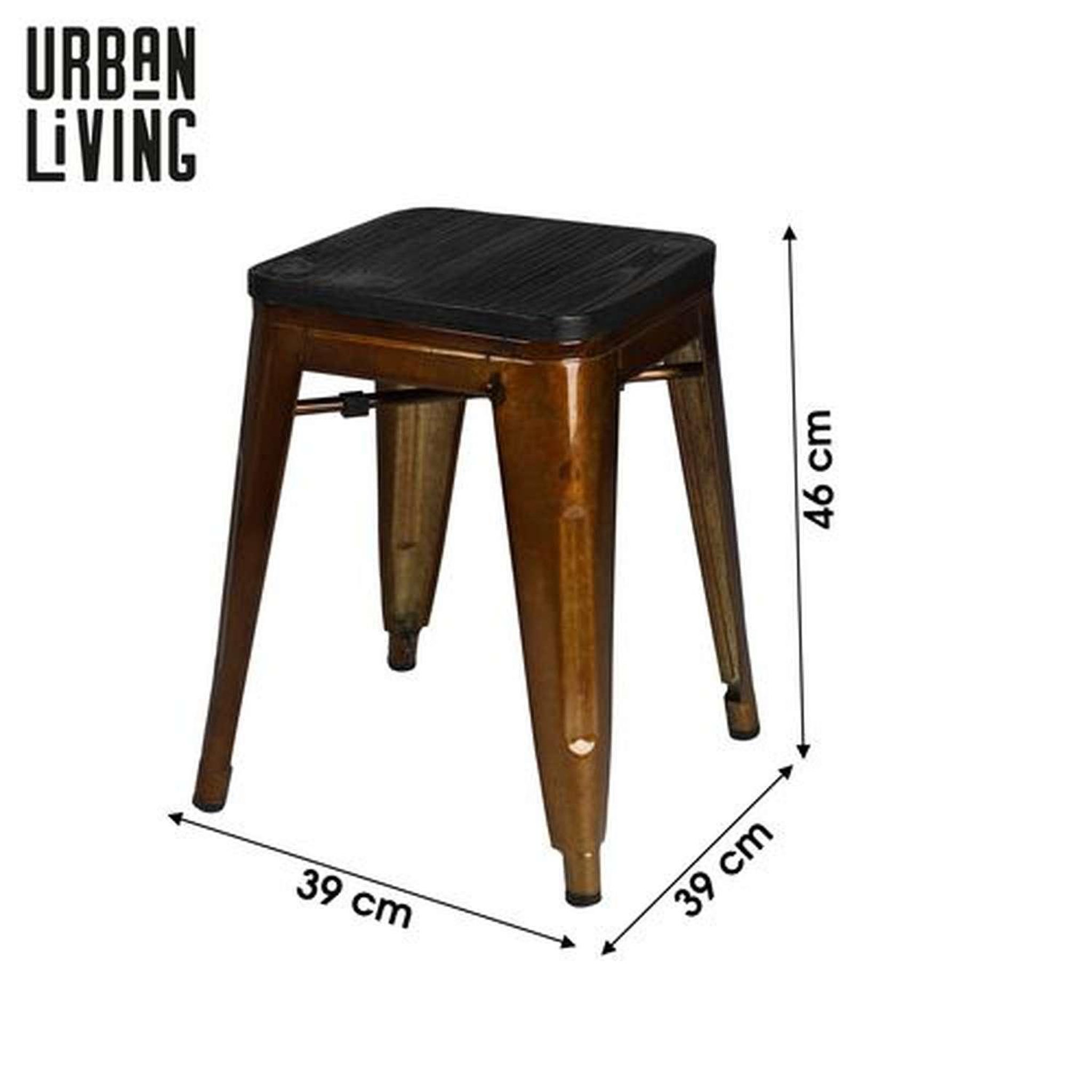 Voir la diapositive 3 : TOILINUX Lot de 4 tabourets vintage liv h46 cm - métal doré
