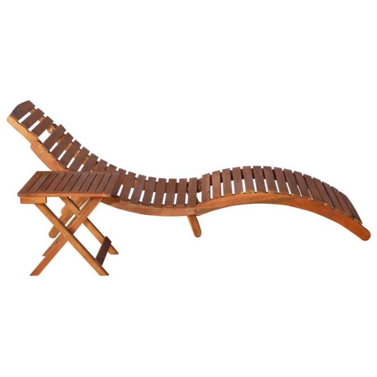 VIDAXL Chaise longue avec table Bois d acacia massif Marron