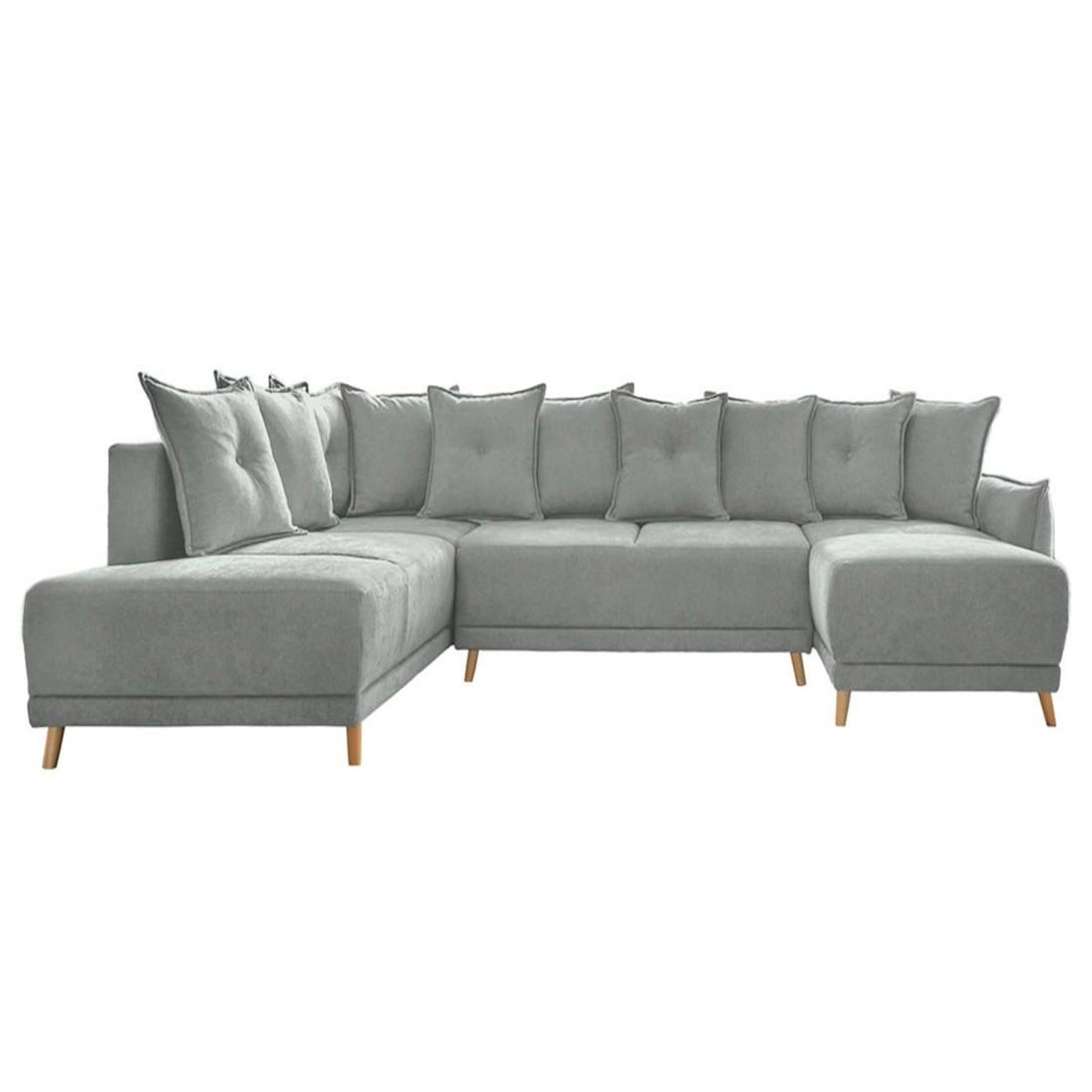 BEST MOBILIER Lena - canapé d'angle panoramique convertible - avec coffre - 7 places - gauche