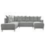 Voir la diapositive 1 : BEST MOBILIER Lena - canapé d'angle panoramique convertible - avec coffre - 7 places - gauche