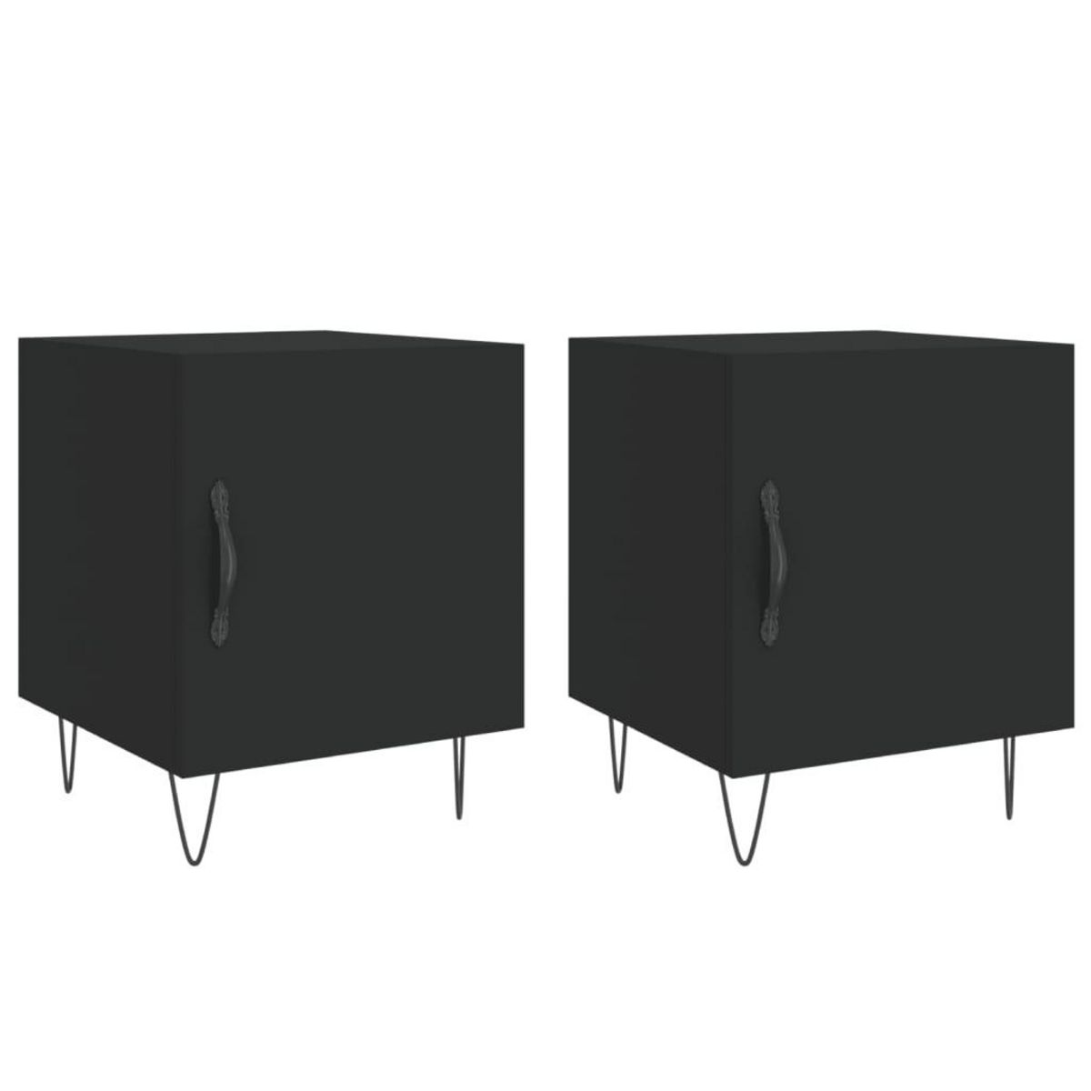 VIDAXL Tables de chevet 2 pcs noir 40x40x50 cm bois d'ingenierie