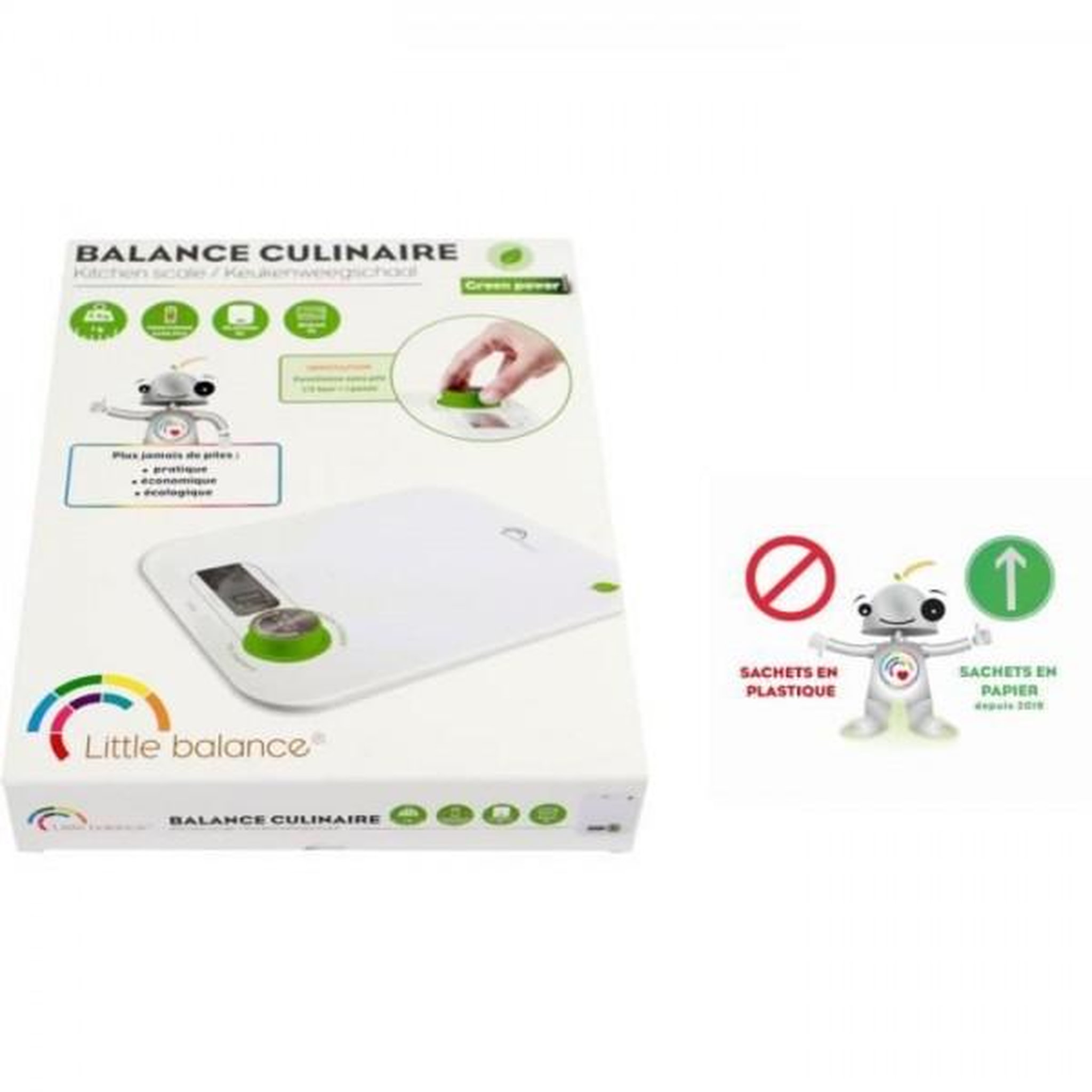 Voir la diapositive 5 : LITTLE BALANCE Balance de Cuisine Electronique de Precision  sans pile LITTLE BALANCE 8198 Kinetic Flower 5 kg / 1 g Blanc