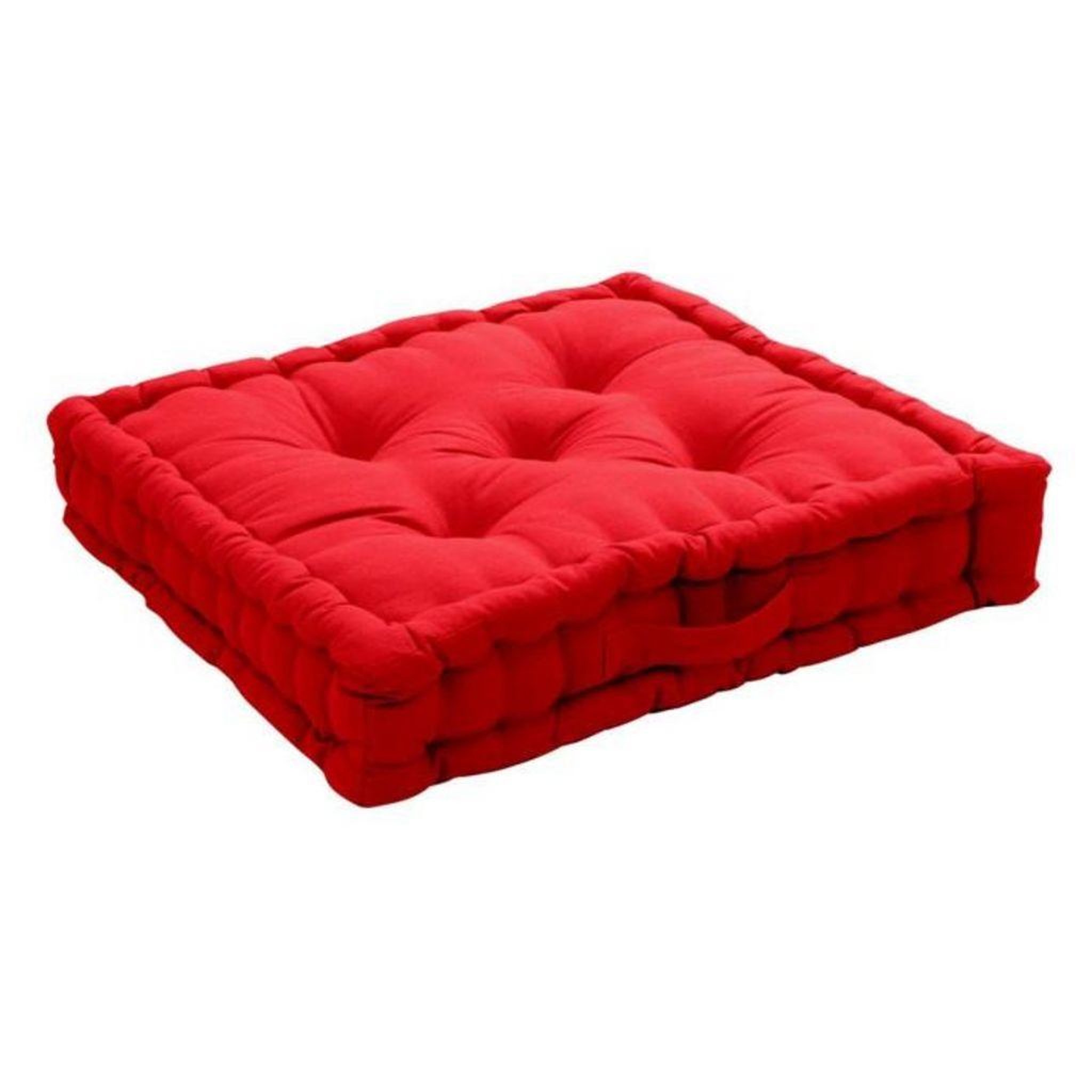 Voir la diapositive 1 : Eden Coussin de sol uni en coton panama