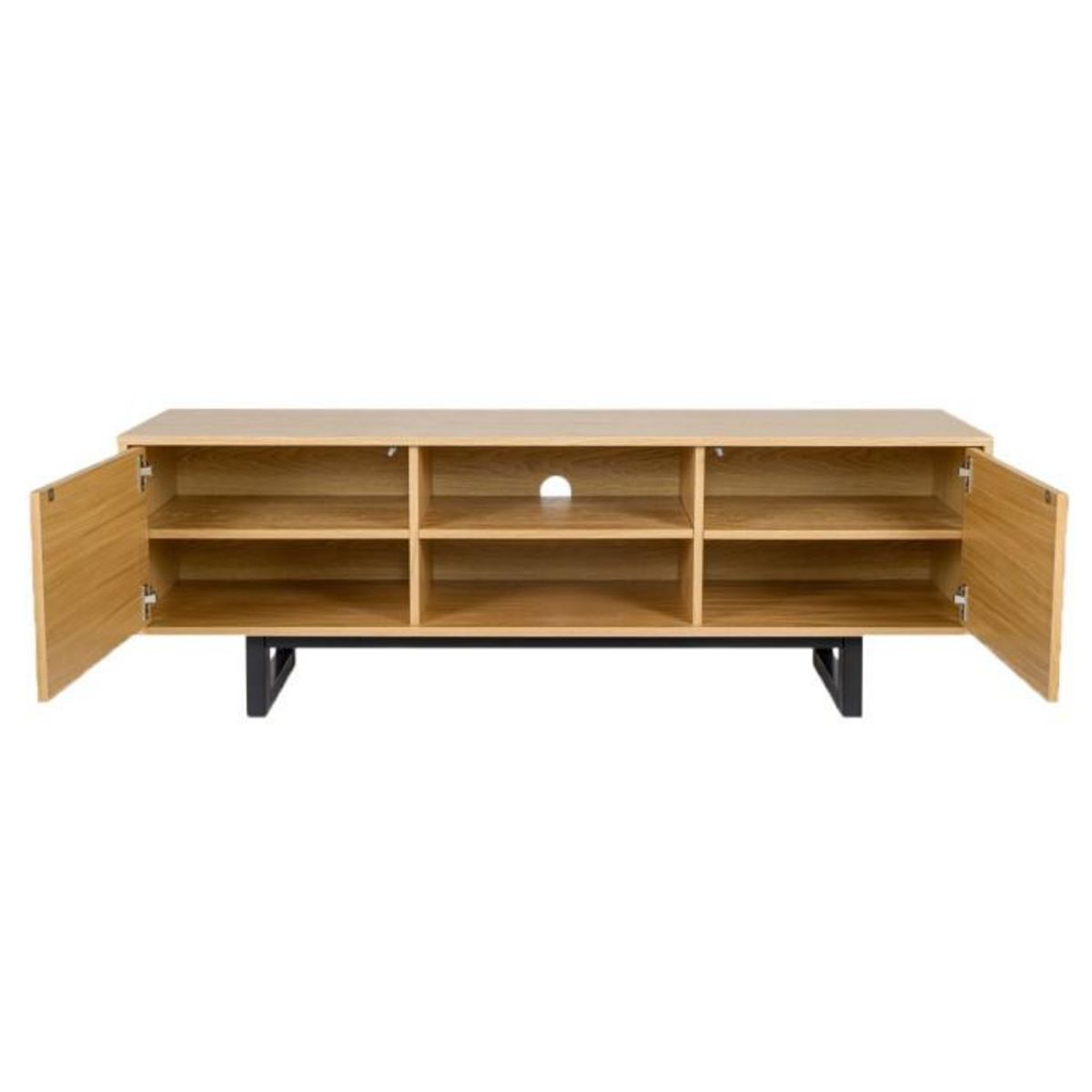 Paris Prix Meuble TV 2 Portes 2 Niches  Camden  150cm Chêne & Noir