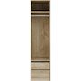 Voir la diapositive 6 : MARKET24 Dressing - Décor Chene - 2 tiroirs - 2 étageres - 1 tringle - L50 x P57 x H200 cm