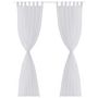 Voir la diapositive 2 : VIDAXL Rideau fin Blanc 140x175 cm 2 pcs