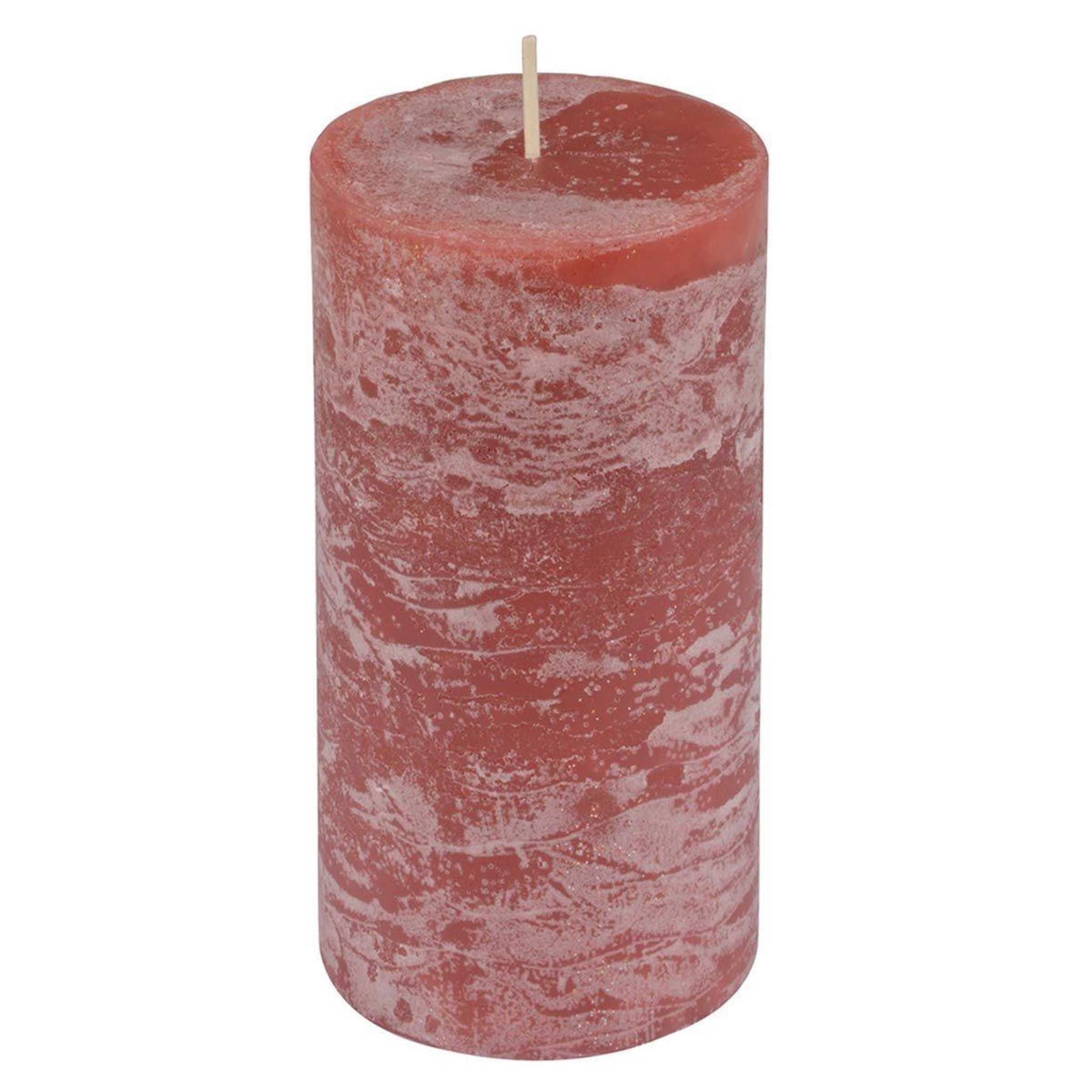 HOMEA Bougie pilier déco  rustique  13cm rose