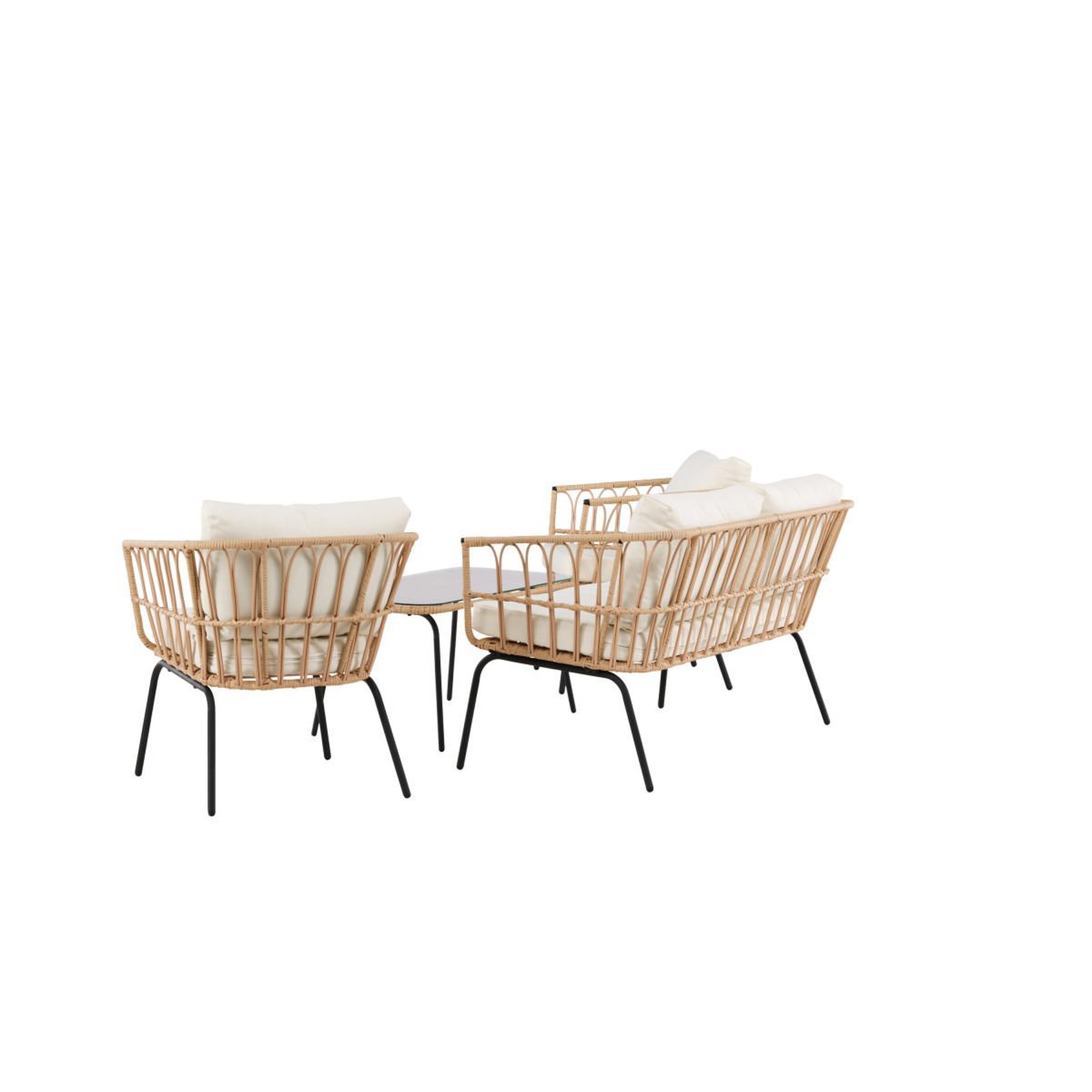 Voir la diapositive 4 : Paris Prix Salon de jardin 4 places en rotin  ortigia  142cm naturel