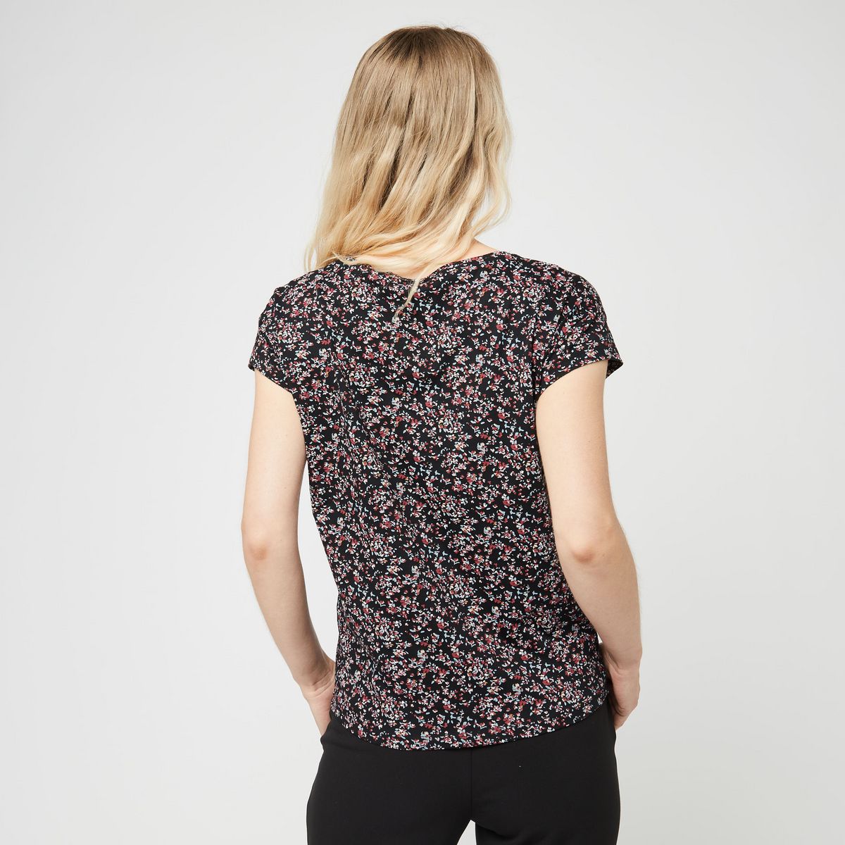 INEXTENSO T-shirt manche courte noir fantaisie femme