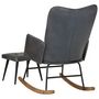 Voir la diapositive 4 : VIDAXL Chaise a bascule avec repose-pied Gris Cuir veritable