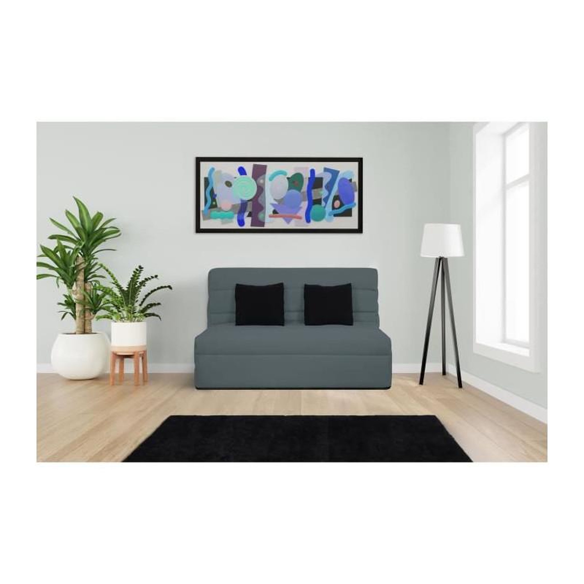 Voir la diapositive 2 : DUNLOPILLO DUNLOPILLO Banquette BZ 2 places - Gris - ReVEUR