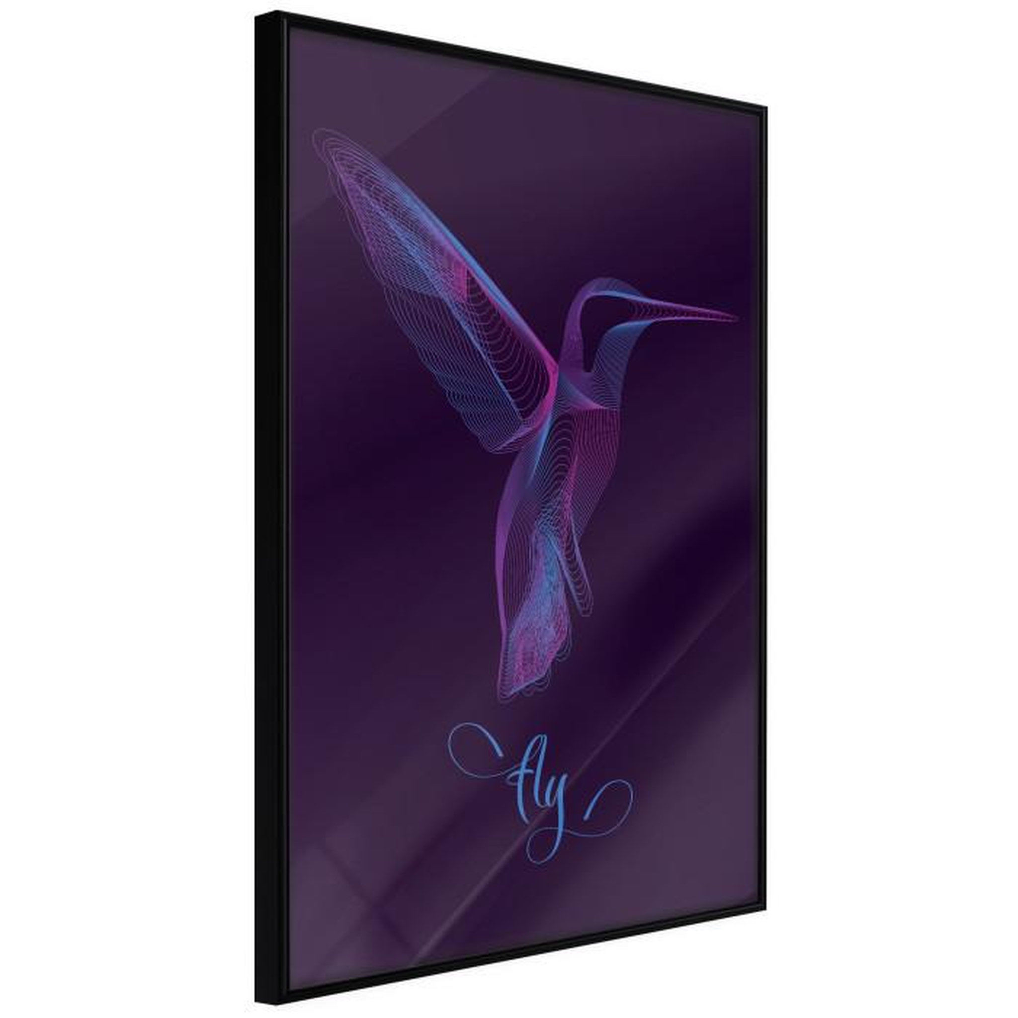 Paris Prix Affiche Murale Encadrée  Fluorescent Hummingbird. Coloris disponibles : Jaune, Noir
