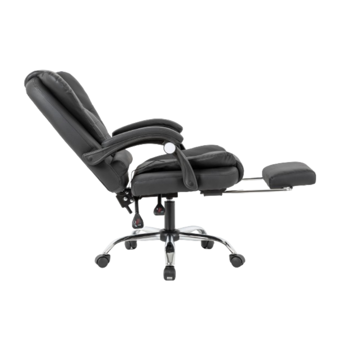 CONCEPT USINE Chaise de bureau massante noir avec repose pieds ELITE