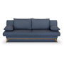 Voir la diapositive 1 : MARKET24 Banquette convertible - 3 places - NAOTO - Tissu bleu foncé - Coffre de rangement - 202 x 98 x 98 cm