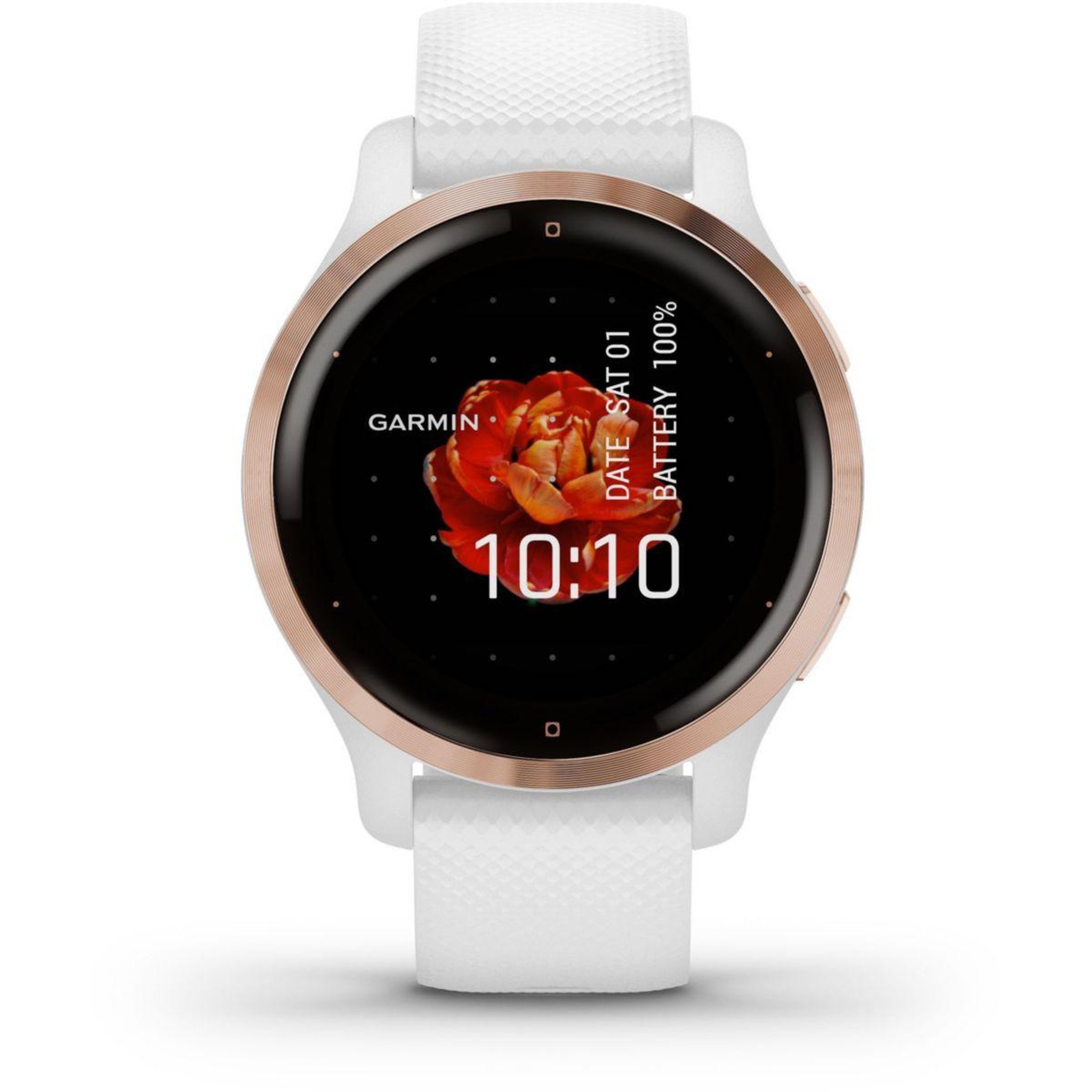 Voir la diapositive 2 : GARMIN Montre sport Venu 2S Rose Gold avec bracelet blanc