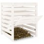 Voir la diapositive 4 : VIDAXL Composteur Blanc 63,5x63,5x77,5 cm Bois massif de pin