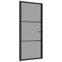 Voir la diapositive 2 : VIDAXL Porte interieure 93x201,5 cm Noir Verre ESG et aluminium