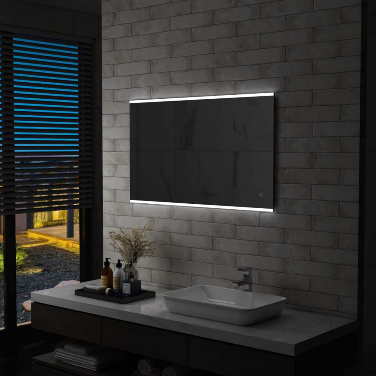 VIDAXL Miroir mural a LED de salle de bain et capteur tactile 100x60cm